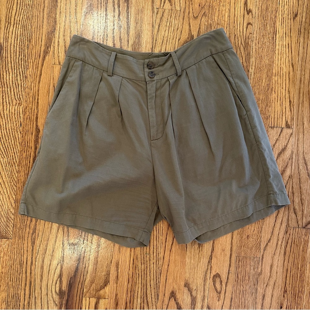 Madewell Size 6 Pleat Front Shorts Olive
